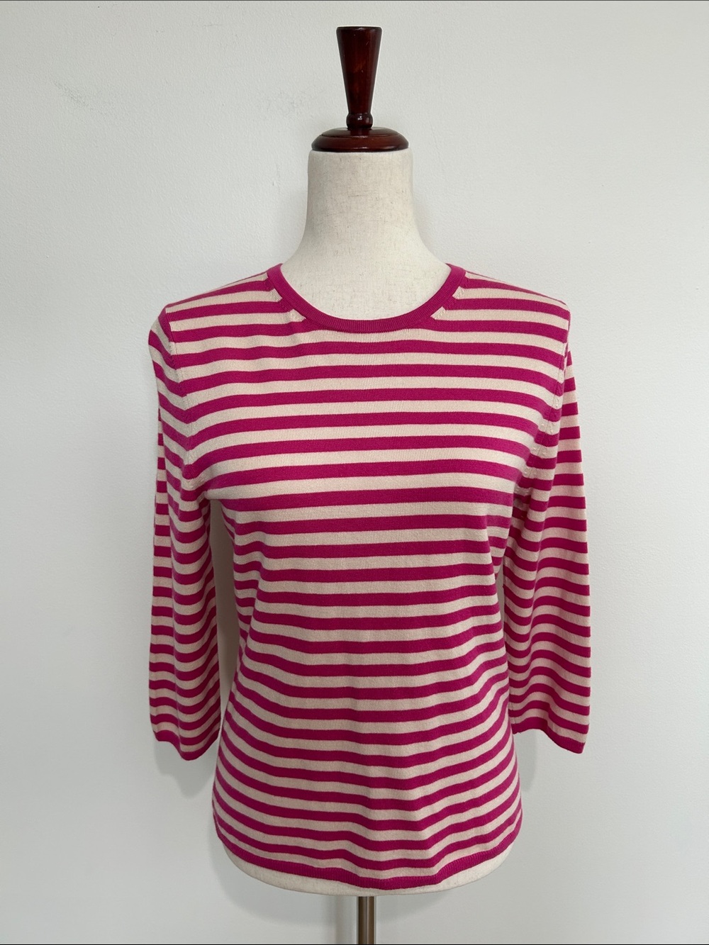 Banana Republic Women’s Pink Striped Silk Cashmere Blend Top Size Medium EUC